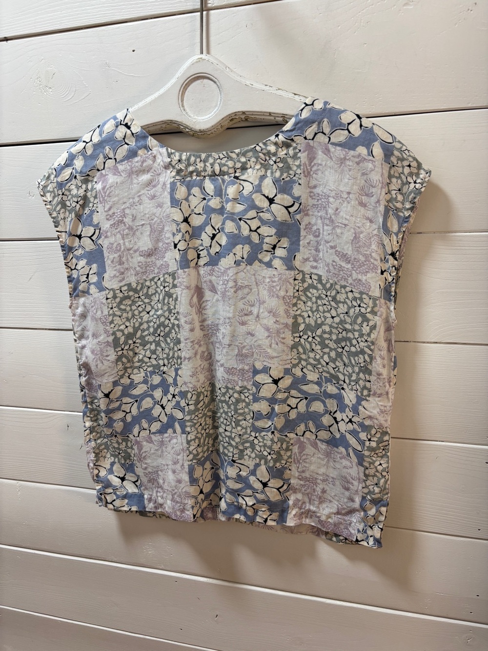 NICOLE MILLER Patchwork Linen Top Size S - Picture 4 of 8